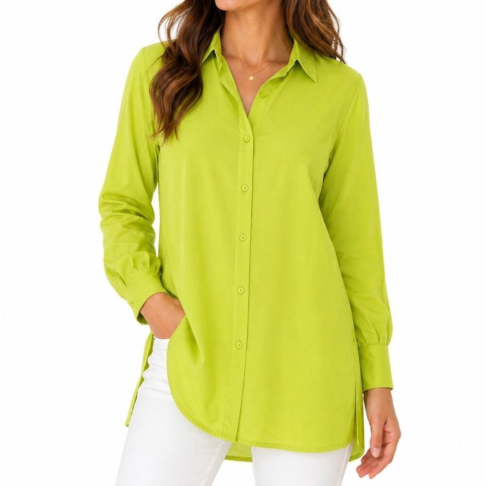 Jon & Anna Contemporary Neon Lime Button Down Tunic